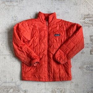 Patagonia Kids Orange Quilted Puffer Jacket